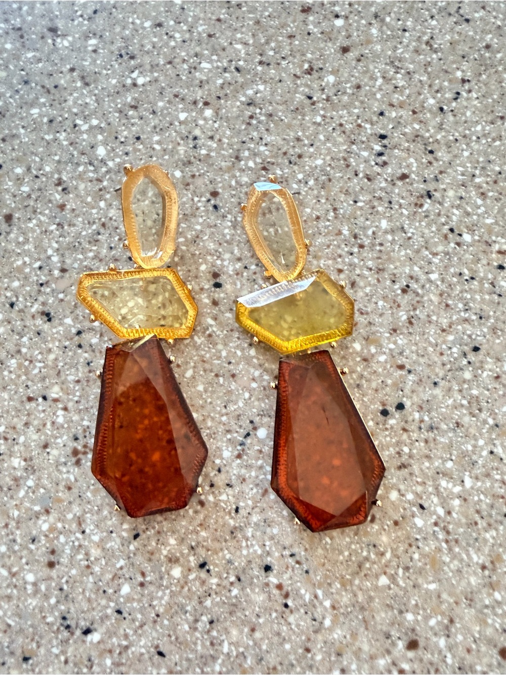 Gold-Tone Drop Statement Earrings